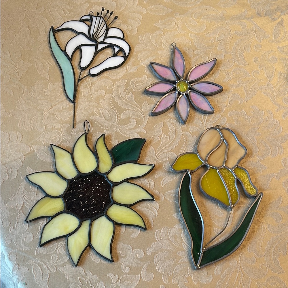 Stained Glass Flower Suncatchers
